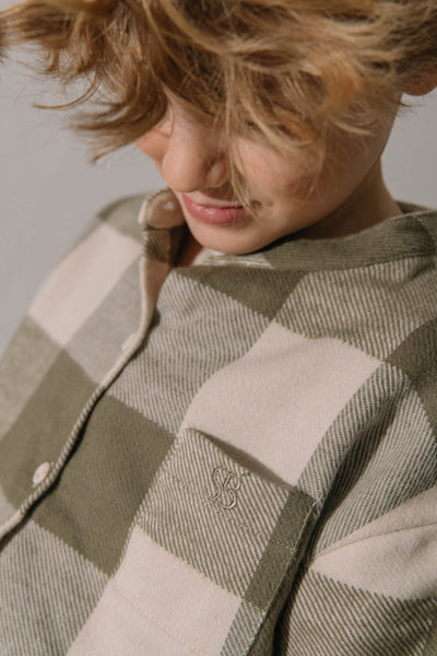 【STUDIO BOHEME】JIM SHIRT KAKI GINGHAM シャツ 12m,18m,24m,36m,4y（Sub Image-13） | Coucoubebe/ククベベ