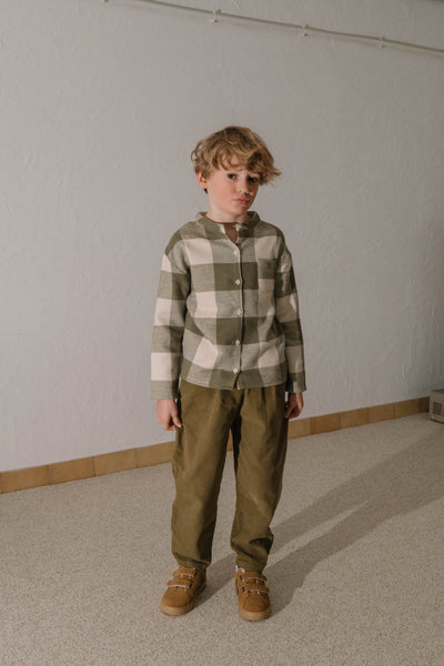 【STUDIO BOHEME】JIM SHIRT KAKI GINGHAM シャツ 12m,18m,24m,36m,4y（Sub Image-11） | Coucoubebe/ククベベ