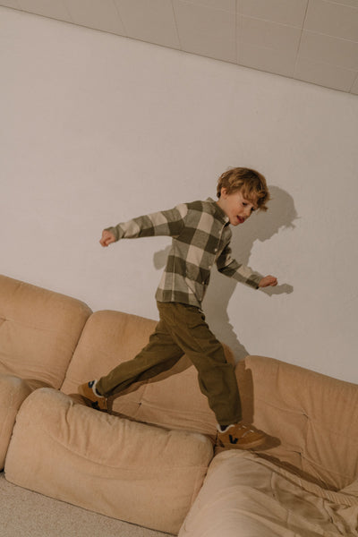 【STUDIO BOHEME】JIM SHIRT KAKI GINGHAM シャツ 12m,18m,24m,36m,4y（Sub Image-12） | Coucoubebe/ククベベ