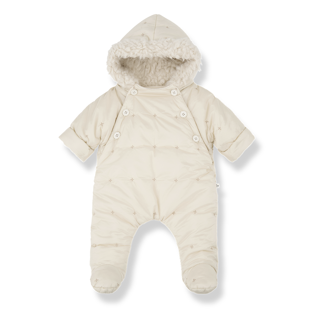 【1＋in the family】COHEN padded suit ecru ロンパース 9m,12m  | Coucoubebe/ククベベ