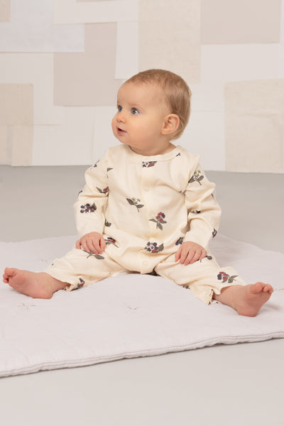 【STUDIO BOHEME】【9月上旬発送】BEN JUMPSUIT ECRU/BLACKBERRIES ロンパース 6m,12m,18m（Sub Image-2） | Coucoubebe/ククベベ