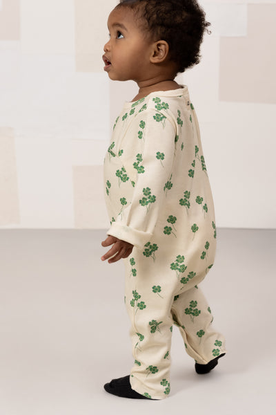 【STUDIO BOHEME】【9月上旬発送】BEN JUMPSUIT ECRU/CLOVERS ロンパース 6m,12m,18m（Sub Image-3） | Coucoubebe/ククベベ