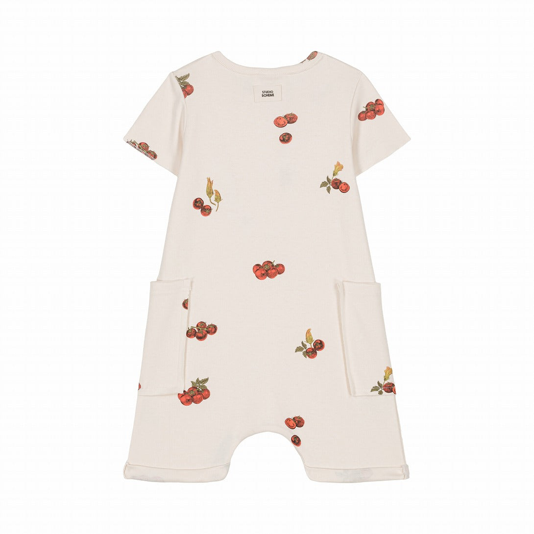 【STUDIO BOHEME】【予約】　JUMPSUIT AIMÉ ECRU TOMATO ロンパース 6m,12m,18m  | Coucoubebe/ククベベ