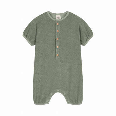 【STUDIO BOHEME】【予約】　ROMPER BEBECITO GREEN GREY ロンパース 6m,12m,18m（Sub Image-1） | Coucoubebe/ククベベ