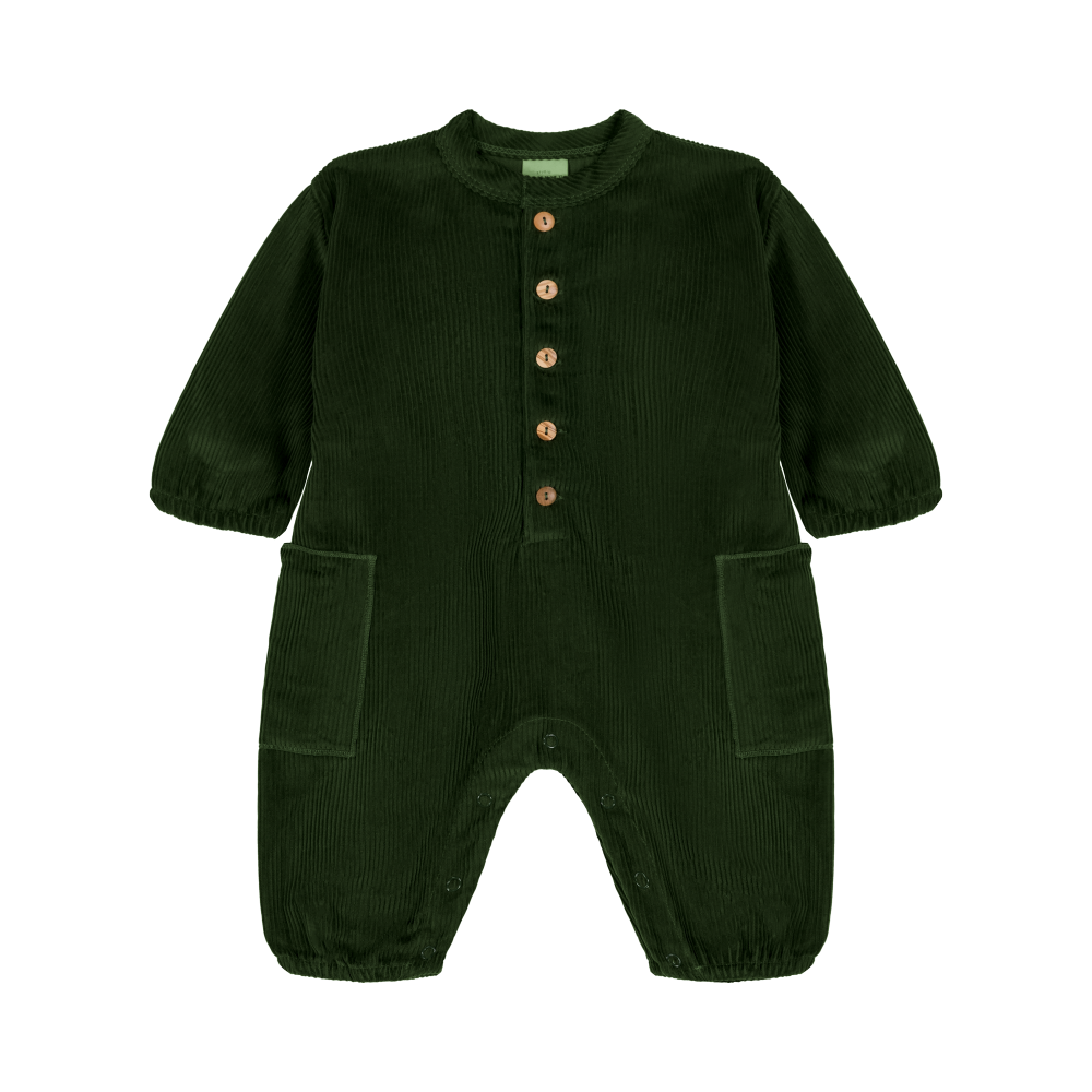 【STUDIO BOHEME】BIG PAPI JUMPSUIT DEEP GREEN ロンパース 12m,18m,24m  | Coucoubebe/ククベベ