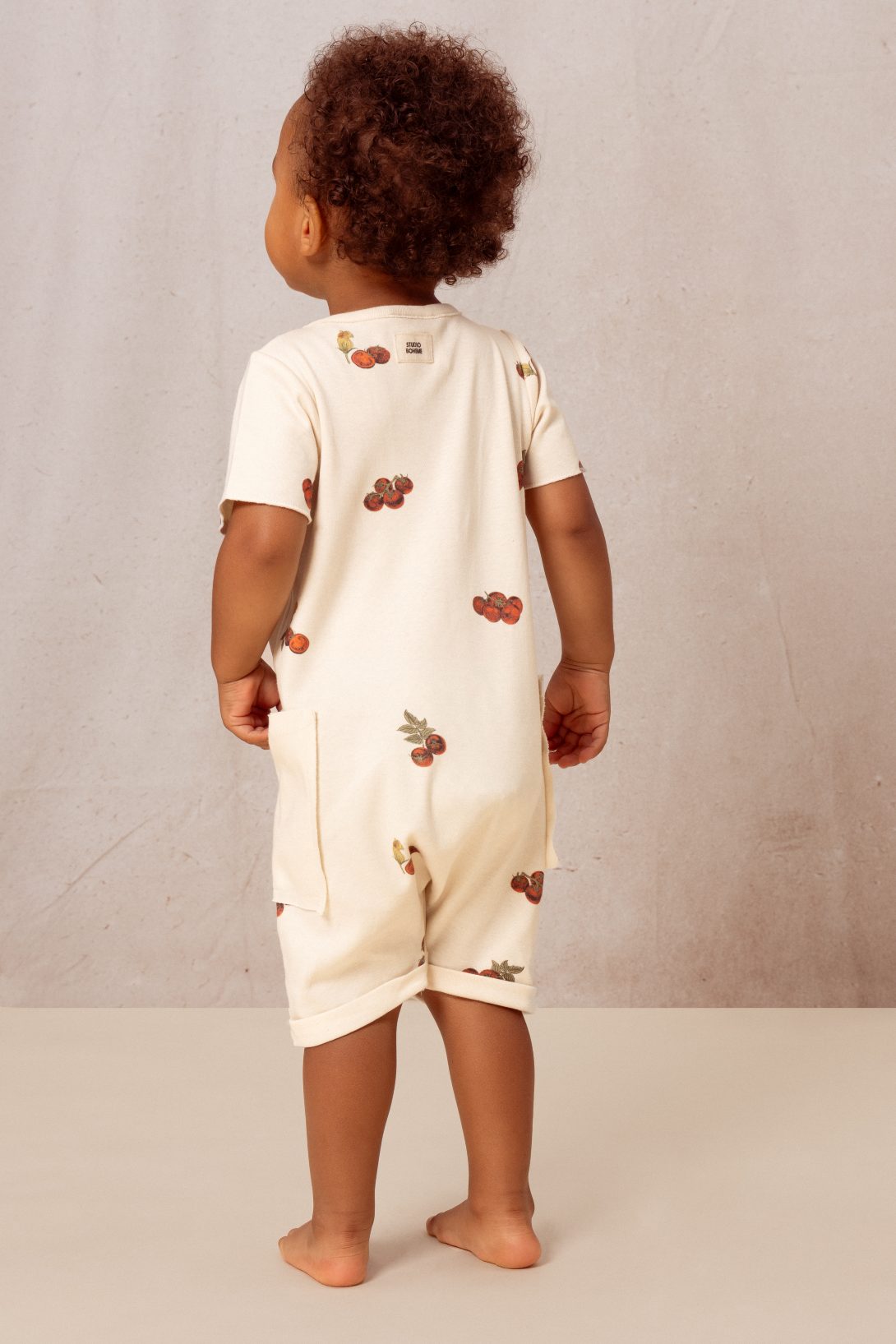 【STUDIO BOHEME】【予約】　JUMPSUIT AIMÉ ECRU TOMATO ロンパース 6m,12m,18m  | Coucoubebe/ククベベ