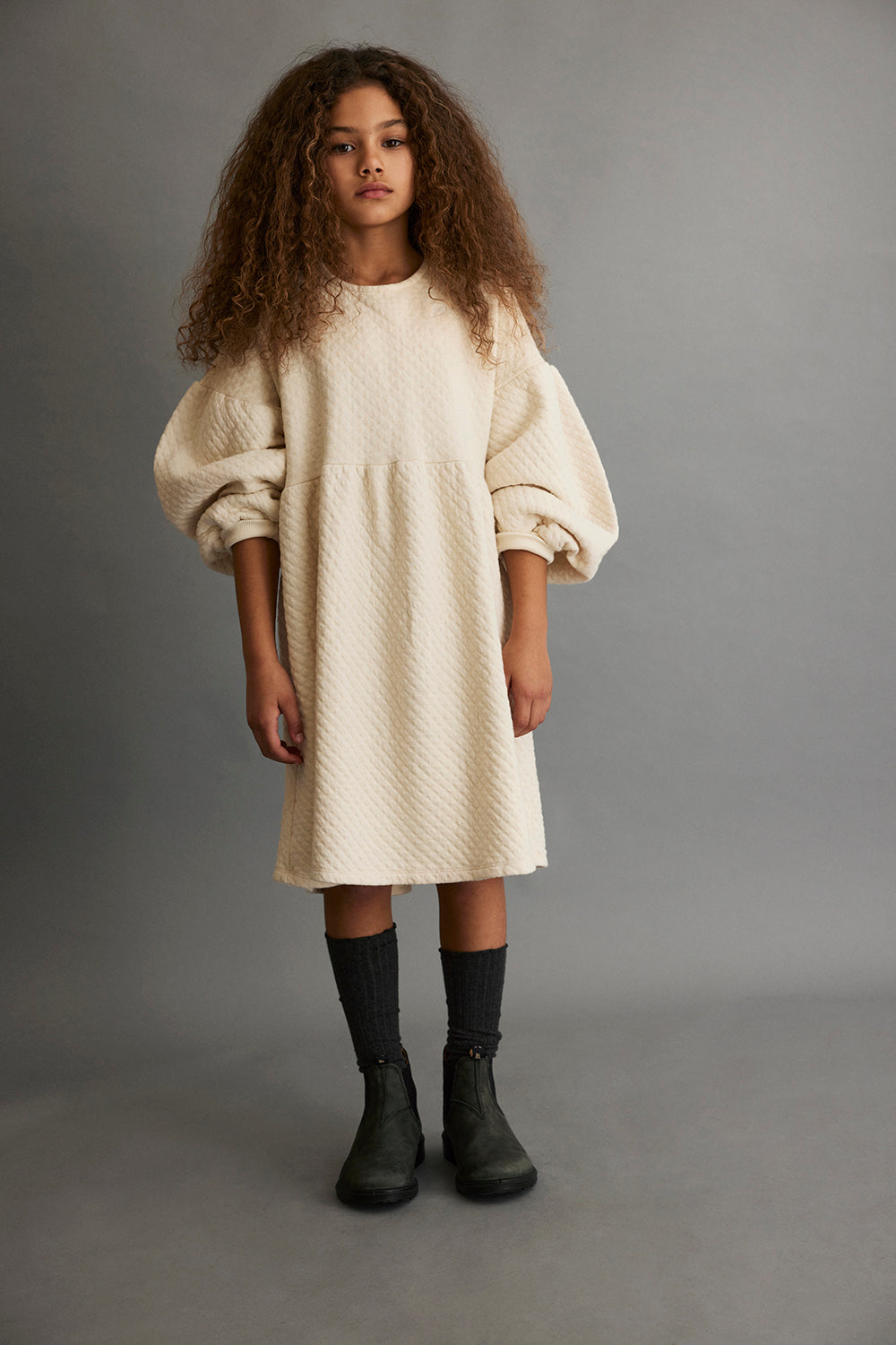 【COZMO】Quilted dress Ivory ワンピース 2y,3y,4y  | Coucoubebe/ククベベ