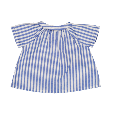 【LOIR Paris】SHIRT CEZANNE Large blue stripes 半袖シャツ 12m,18m,24m,36m（Sub Image-2） | Coucoubebe/ククベベ