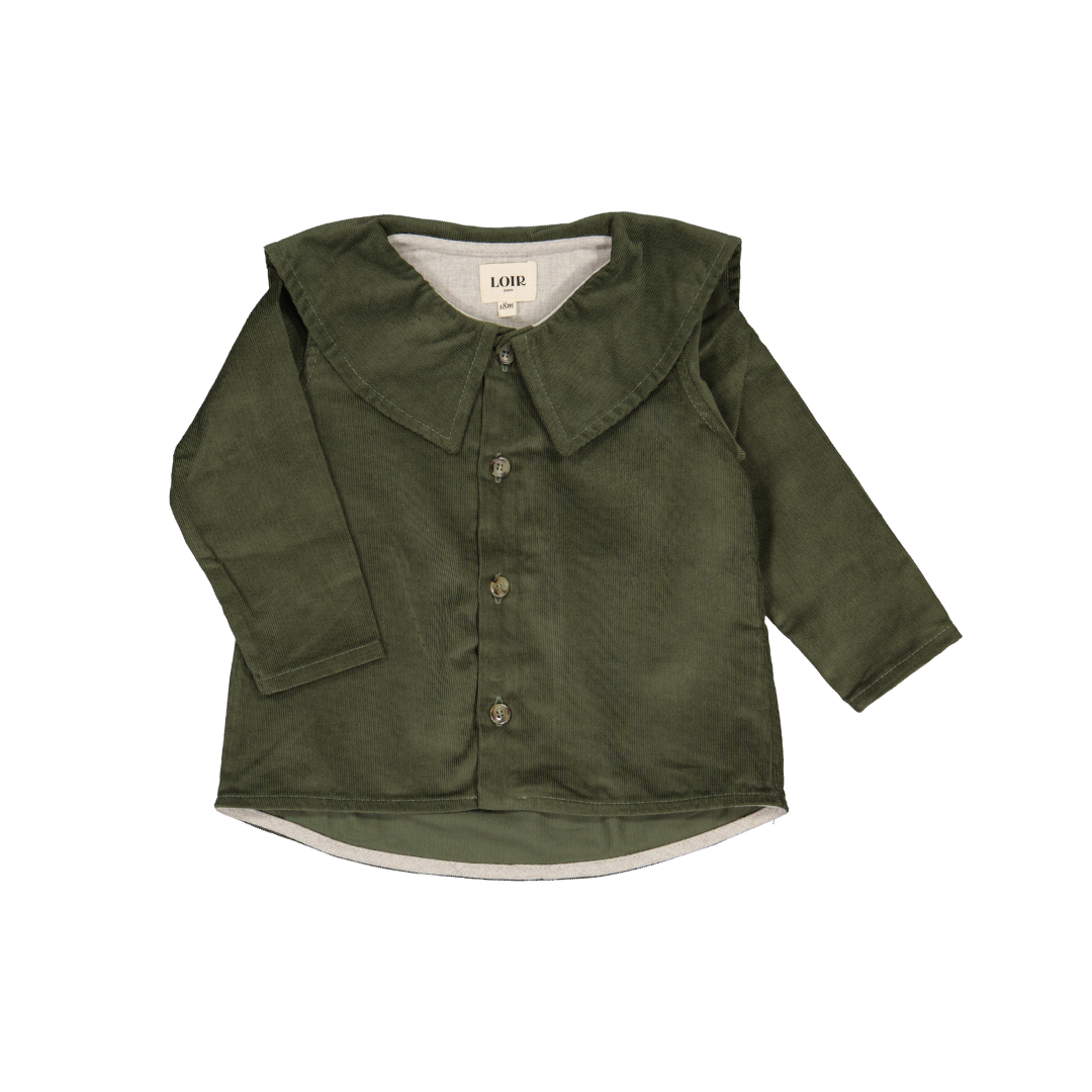 【LOIR Paris】Chemise LORETTE Velours vert シャツ 12m,18m,24m,36m  | Coucoubebe/ククベベ