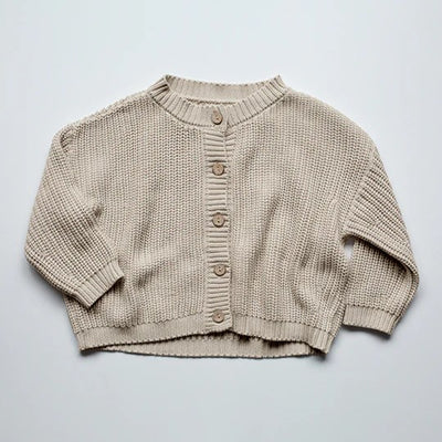 【THE SIMPLE FOLK】The Chunky Cardigan oatmeal カーディガン 12-18m,18-24m,2-3y,4-5y（Sub Image-1） | Coucoubebe/ククベベ