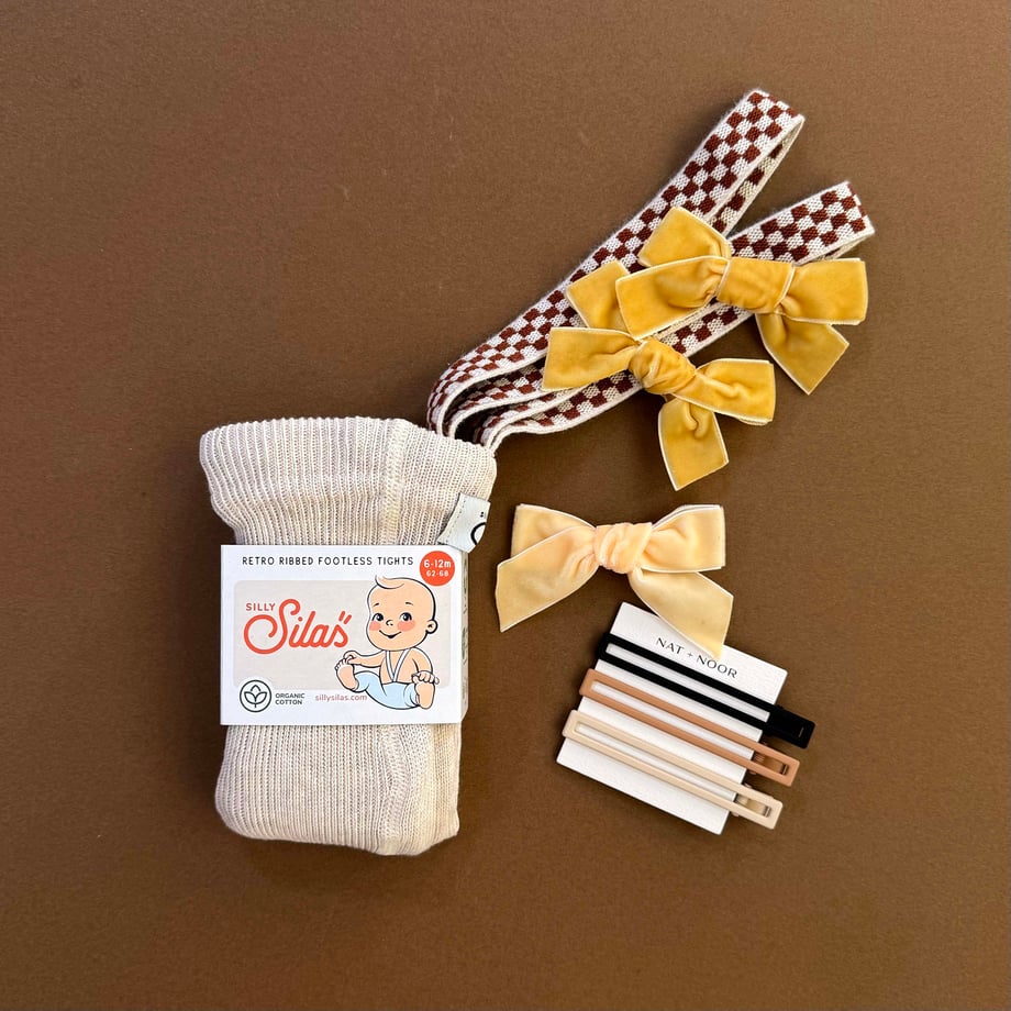 【SILLY Silas】Footless Collection Cream Blend Checked レギンス 6-12m,1-2y,2-3y  | Coucoubebe/ククベベ