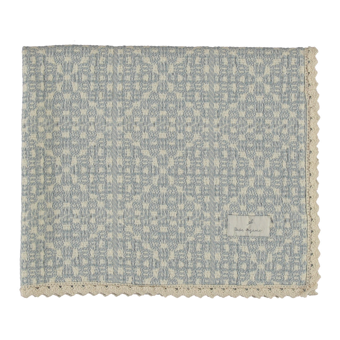 【Bebe Organic】Crochet Blanket Crochet Sky Blue ブランケット Baby Size  | Coucoubebe/ククベベ