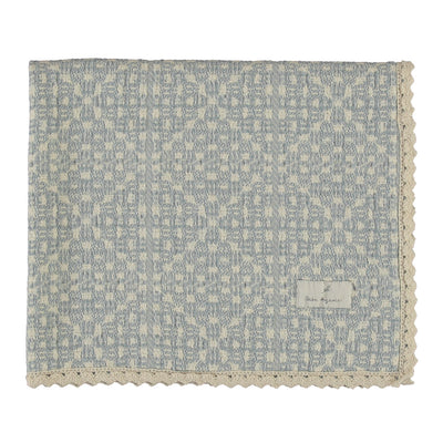【Bebe Organic】Crochet Blanket Crochet Sky Blue ブランケット Baby Size（Sub Image-1） | Coucoubebe/ククベベ