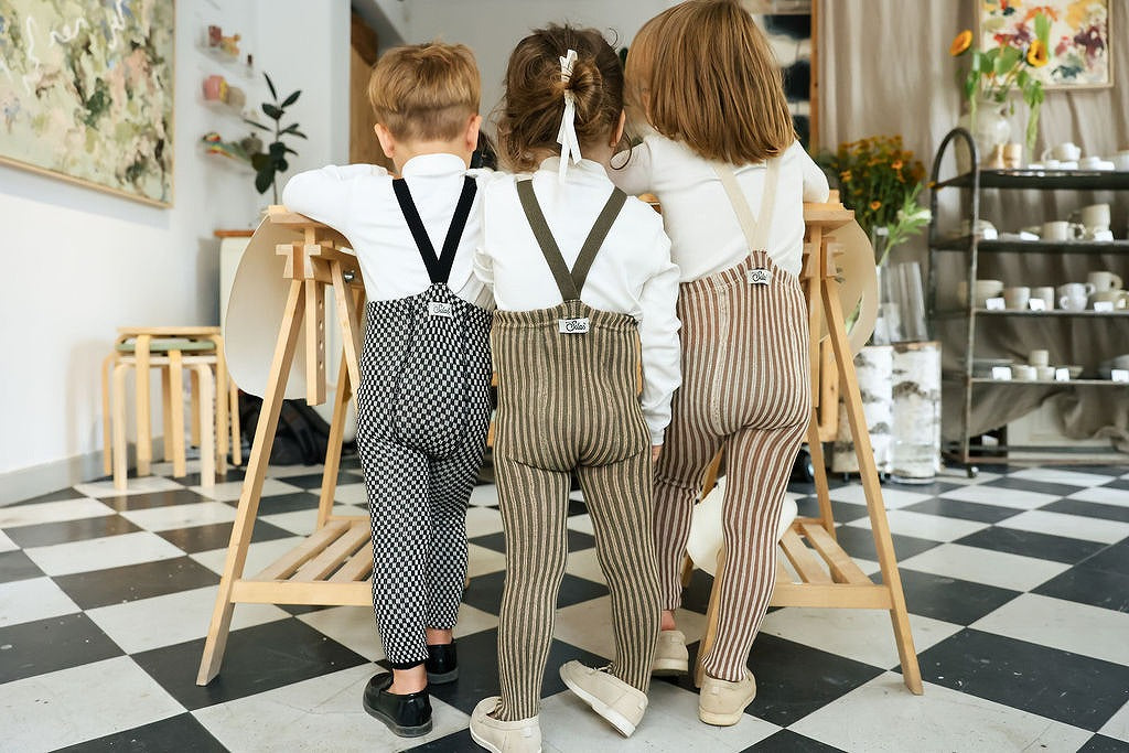 【SILLY Silas】【一部予約販売】Footless Collection Black×White Checked レギンス 6-12m,1-2y,2-3y,3-4y  | Coucoubebe/ククベベ