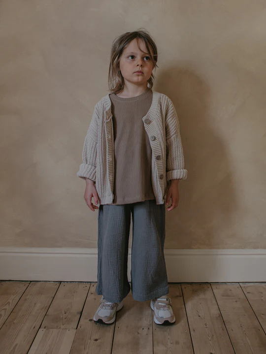 【THE SIMPLE FOLK】The Chunky Cardigan oatmeal カーディガン 12-18m,18-24m,2-3y,4-5y  | Coucoubebe/ククベベ