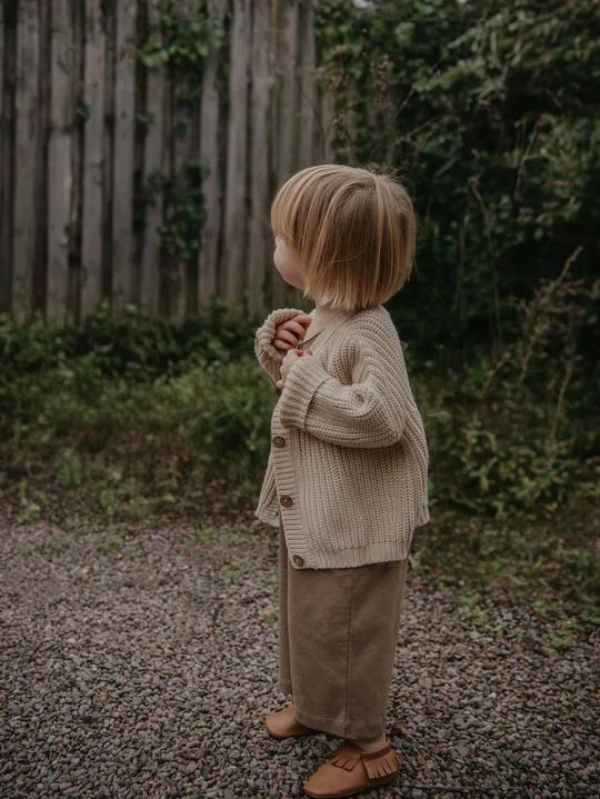 【THE SIMPLE FOLK】The Chunky Cardigan oatmeal カーディガン 12-18m,18-24m,2-3y,4-5y  | Coucoubebe/ククベベ