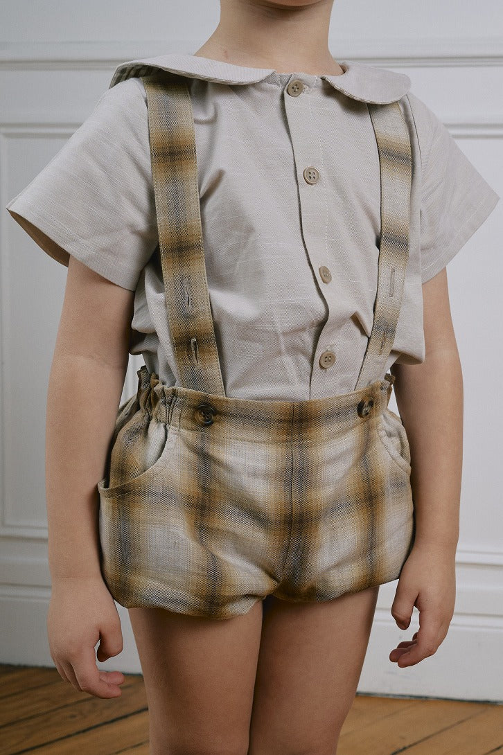 Maison Marelle】Bloomer straps TERNES tartan honey&brown