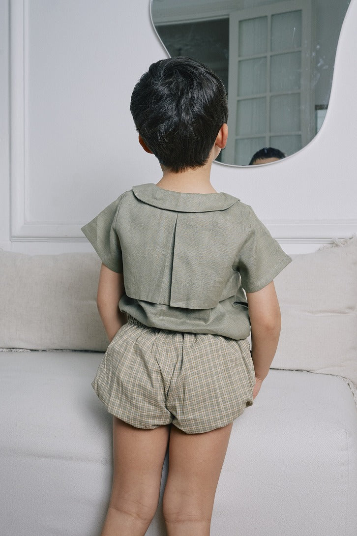 【Maison Marelle】Bloomer straps TERNES check green& caramel ブルマ 12m,18m,24m,36m  | Coucoubebe/ククベベ