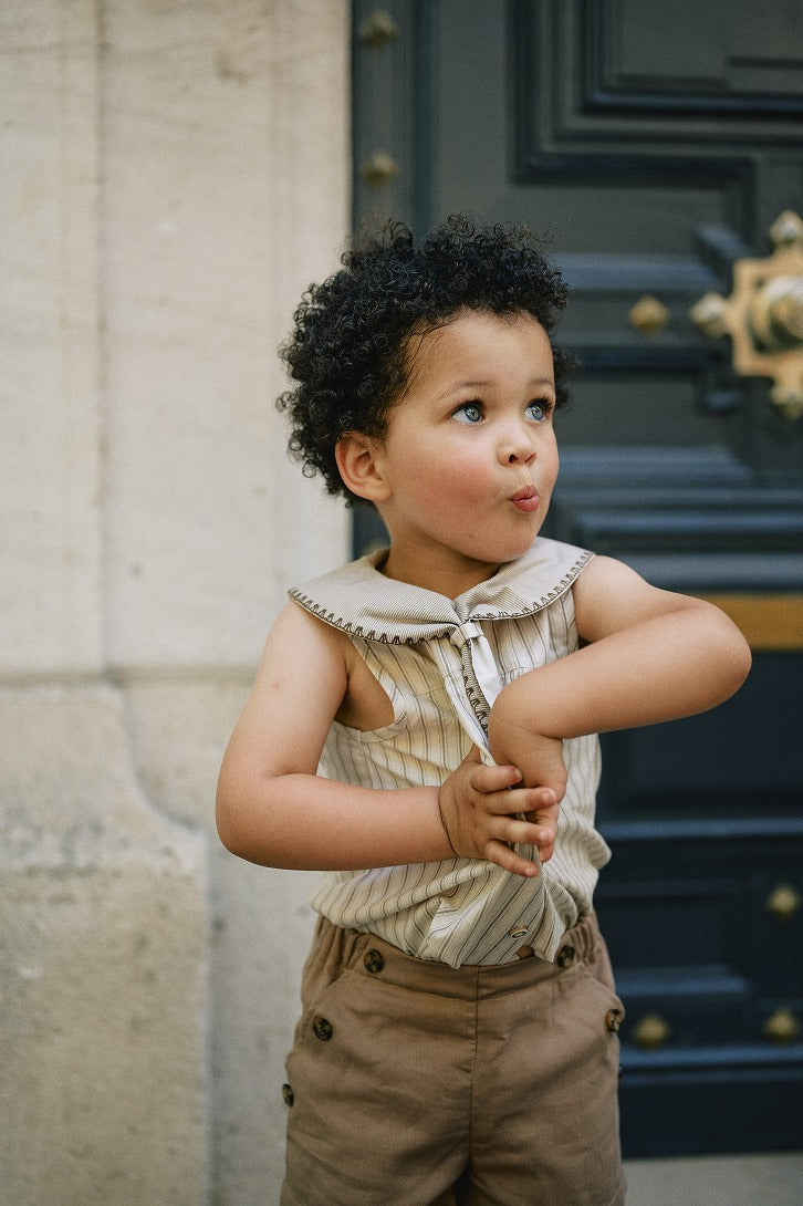 【Maison Marelle】Short SUFFREN brown ショーツ 18m,24m,3y  | Coucoubebe/ククベベ