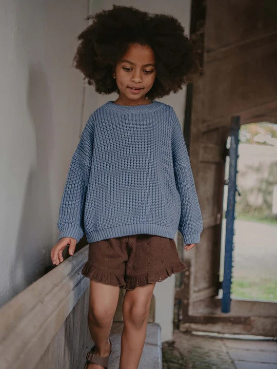 【THE SIMPLE FOLK】The Chunky Sweater cornflower blue セーター 12-18m,18-24m,2-3y,4-5y  | Coucoubebe/ククベベ