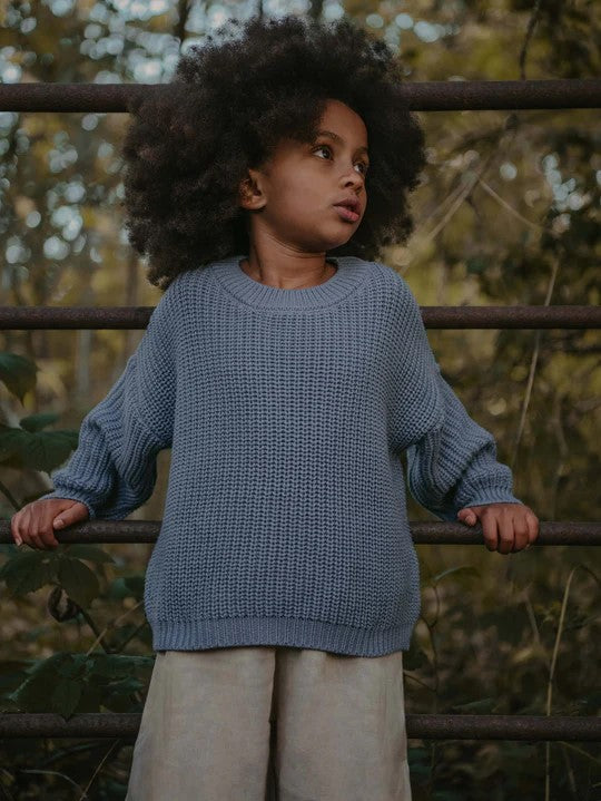 【THE SIMPLE FOLK】The Chunky Sweater cornflower blue セーター 12-18m,18-24m,2-3y,4-5y  | Coucoubebe/ククベベ