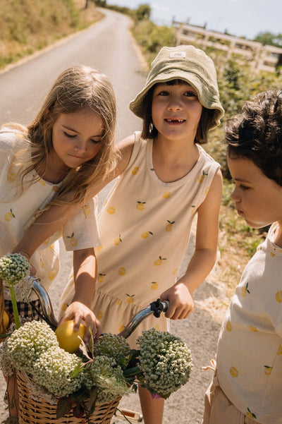 STUDIO BOHEME】DRESS PLAYA SAND/LEMON ワンピース 18m,24m,36m,4y,6y