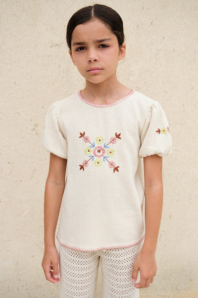 【Bebe Organic】【30%OFF】Rosel Top Needlepoint  半袖ブラウス 18m,2Y,4Y（Sub Image-3） | Coucoubebe/ククベベ