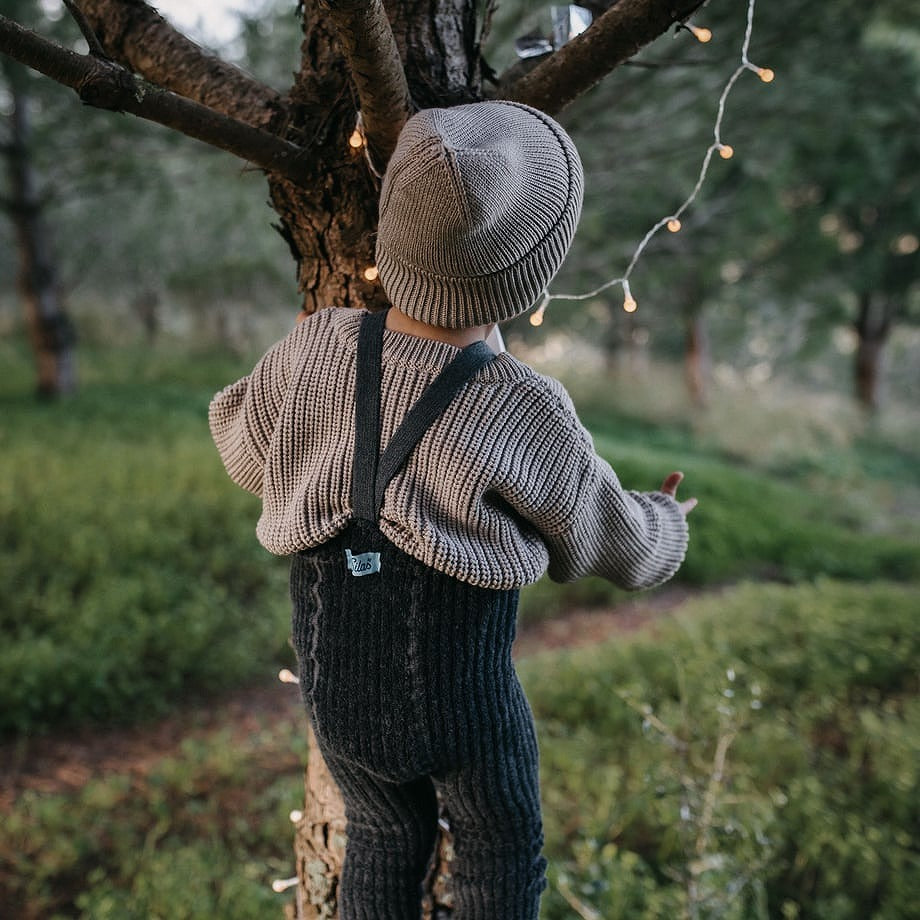 【SILLLY Silas】Granny Teddy Footless Collection Dark Grey Blend タイツ 6-12m,1-2y,2-3y  | Coucoubebe/ククベベ