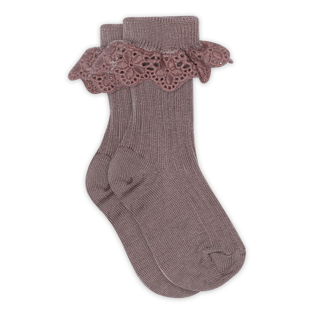 【MP denmark】Lea socks-lace Dark Purple Dove 靴下 19/21,22/24  | Coucoubebe/ククベベ