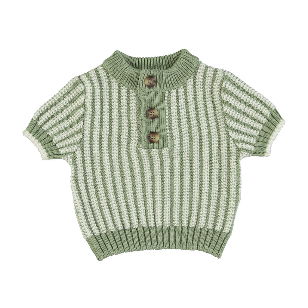 Bebe Organic】Duarte Tee Sage Crochet 半袖シャツ 18m,24m,36m