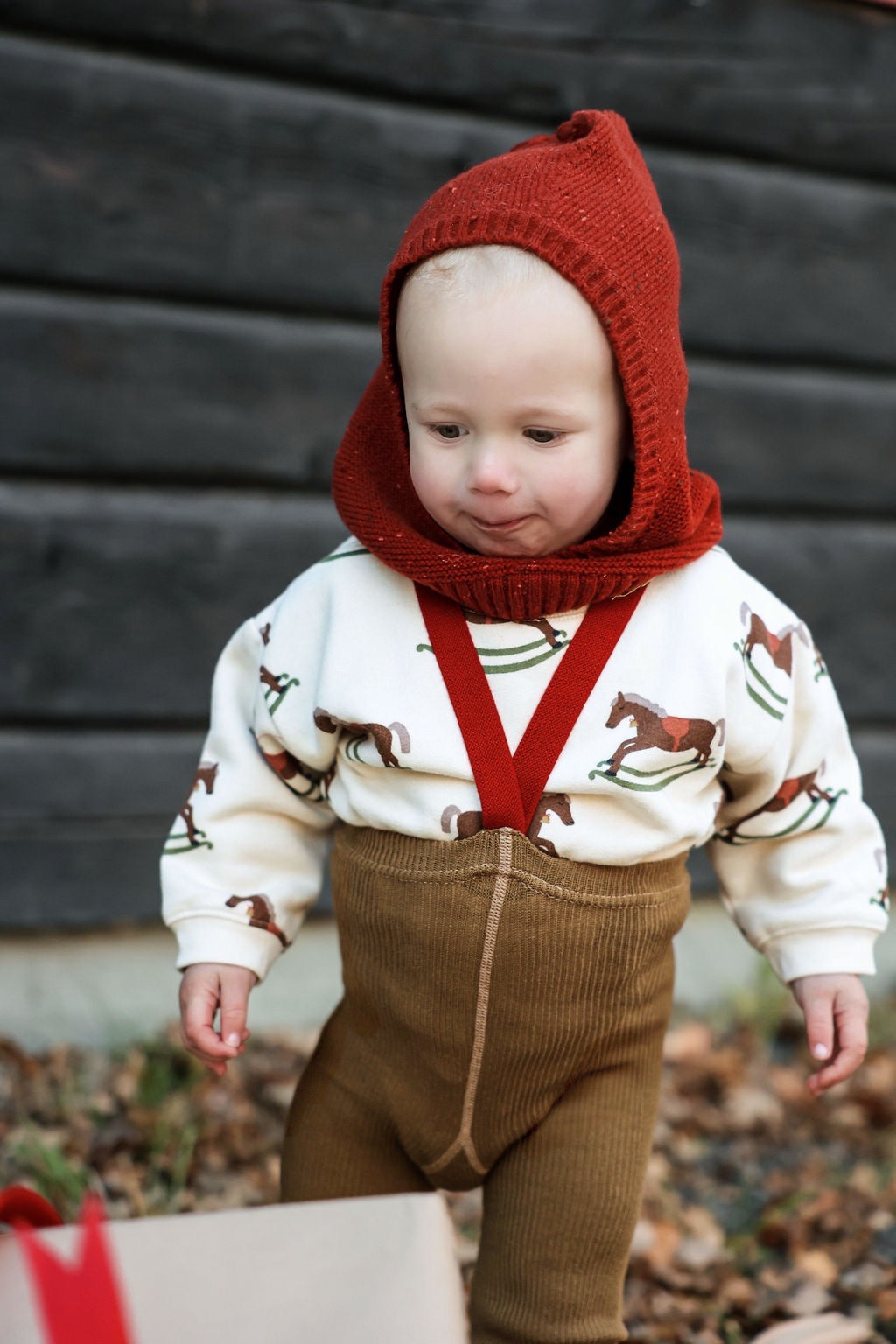 【SILLY Silas】Classic Footed Acorn Brown×Maple Leaf タイツ 3-6m  | Coucoubebe/ククベベ