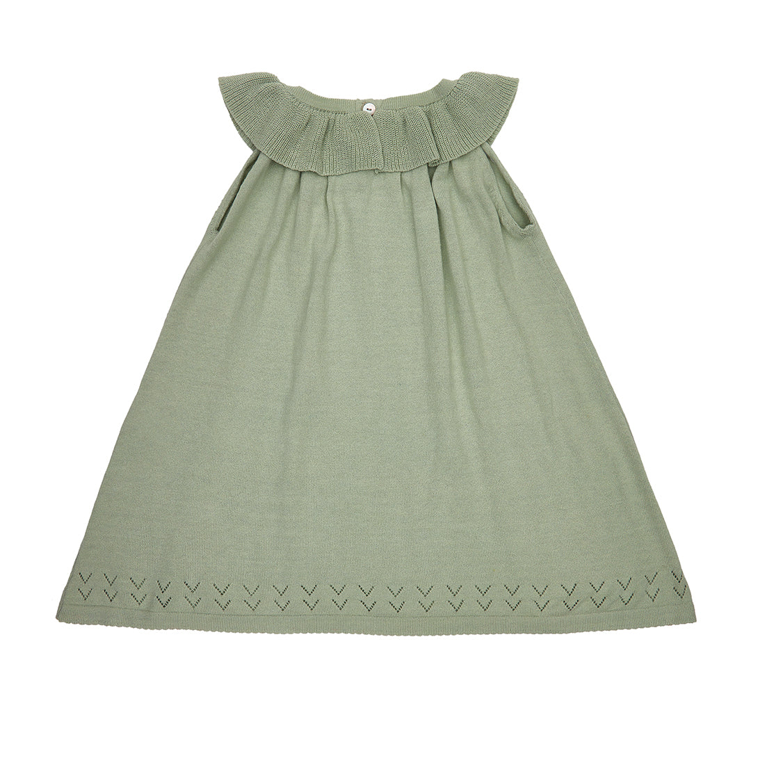 【AS WE GROW】【30%OFF】ELISE DRESS MINT　フリルニットワンピース　18-36m,3-5y,6-8Y  | Coucoubebe/ククベベ