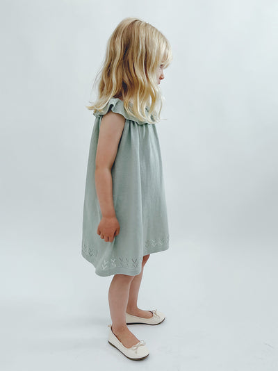 【AS WE GROW】【30%OFF】ELISE DRESS MINT　フリルニットワンピース　18-36m,3-5y,6-8Y（Sub Image-4） | Coucoubebe/ククベベ