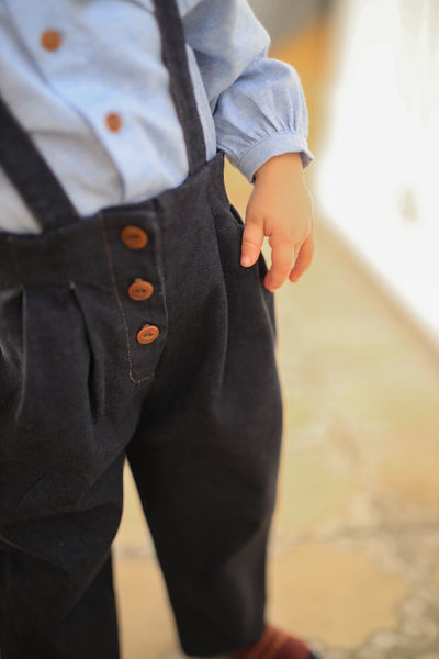 【1＋in the family】ELKE overall dark blue オーバーオール 18m,24m,36m（Sub Image-5） | Coucoubebe/ククベベ