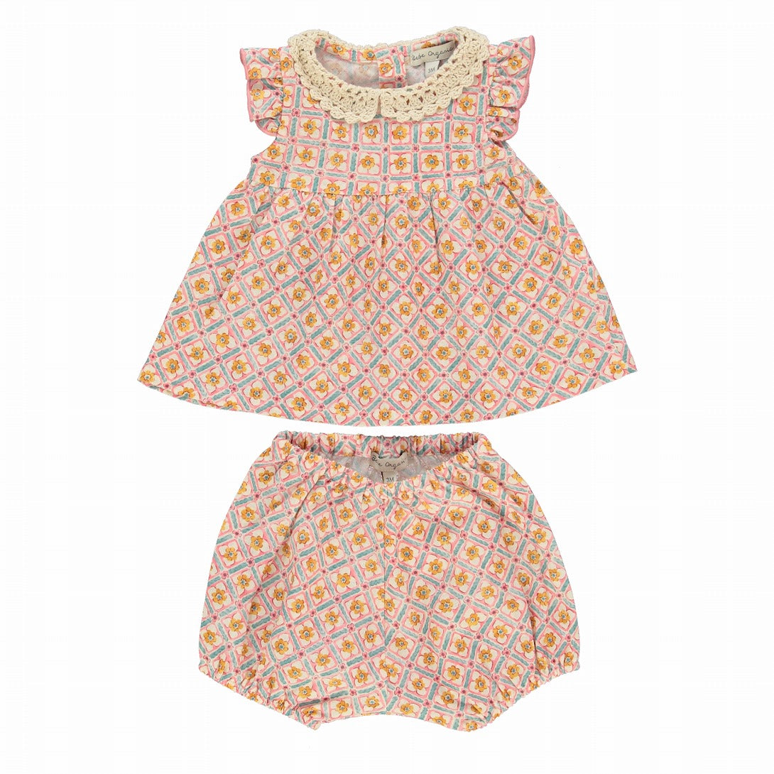 【Bebe Organic】Eloise Baby Set Geometric Florals ベビーセット 12m,18m,24m  | Coucoubebe/ククベベ