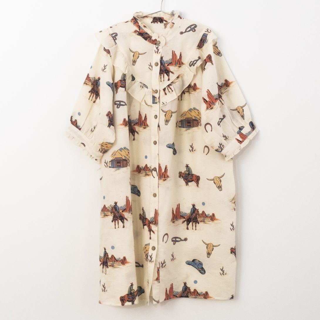 【FISH&KIDS】COWBOY DRESS BEIGE ワンピース 2-3y,4-5y  | Coucoubebe/ククベベ