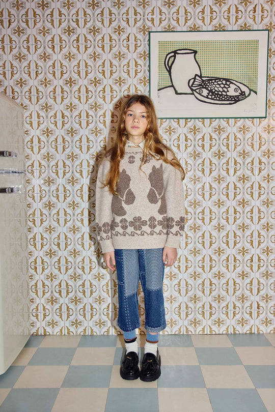 FISH & KIDS パッチワークパンツ　2-3y FISH&KIDS】DENIM PATCHWORK PANTS DENIM パンツ 2-3y,4-5y