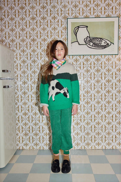 【FISH&KIDS】COW KNIT GREEN ニット 2-3y,4-5y（Sub Image-3） | Coucoubebe/ククベベ