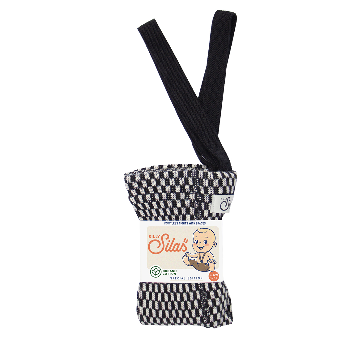 【SILLY Silas】【一部予約販売】Footless Collection Black×White Checked レギンス 6-12m,1-2y,2-3y,3-4y  | Coucoubebe/ククベベ