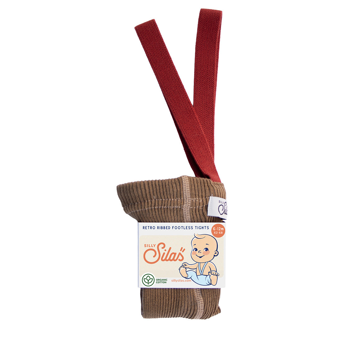 【SILLY Silas】Footless Collection Acorn Brown×Maple Leaf レギンス 6-12m,1-2y,2-3y  | Coucoubebe/ククベベ