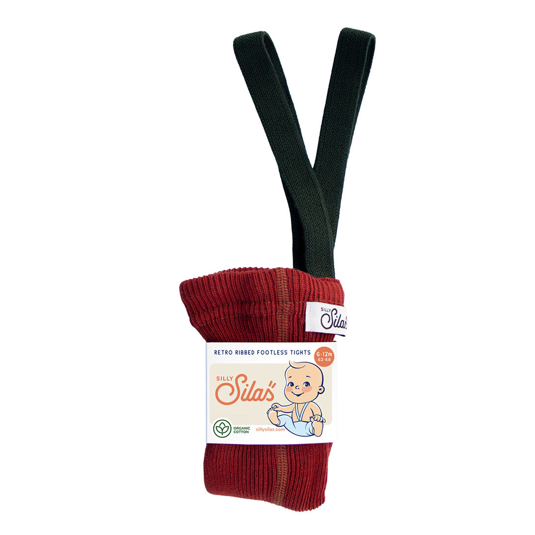 【SILLY Silas】Footless Collection Maple Leaf×Dark Forest Green レギンス 6-12m,1-2y,2-3y  | Coucoubebe/ククベベ