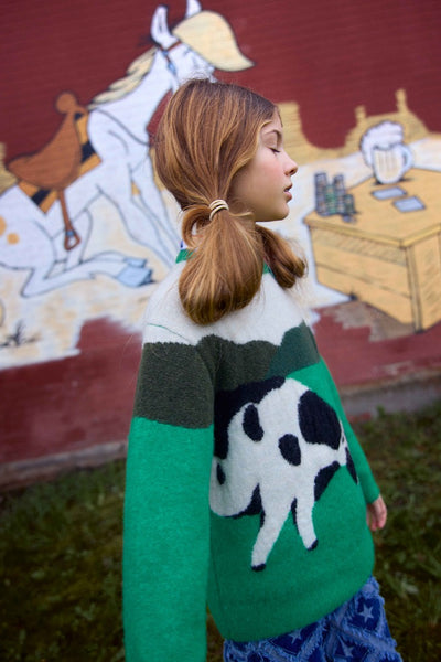 【FISH&KIDS】COW KNIT GREEN ニット 2-3y,4-5y（Sub Image-6） | Coucoubebe/ククベベ