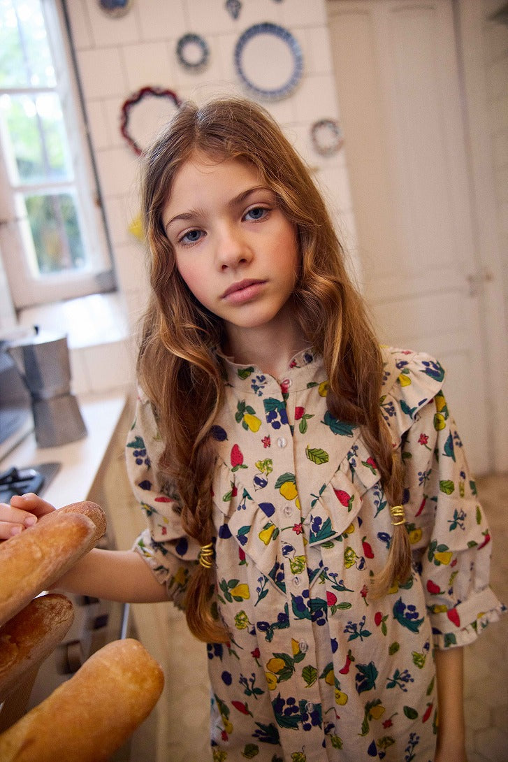 【FISH&KIDS】FARM DRESS BEIGE ワンピース 2-3y,4-5y  | Coucoubebe/ククベベ