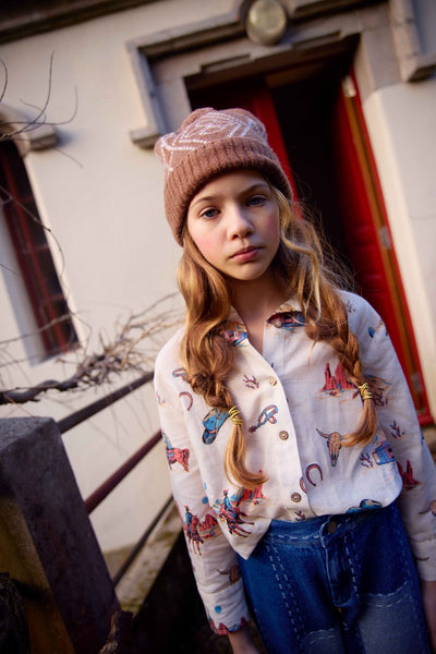【FISH&KIDS】COWBOY SHIRT BEIGE シャツ 2-3y,4-5y（Sub Image-3） | Coucoubebe/ククベベ