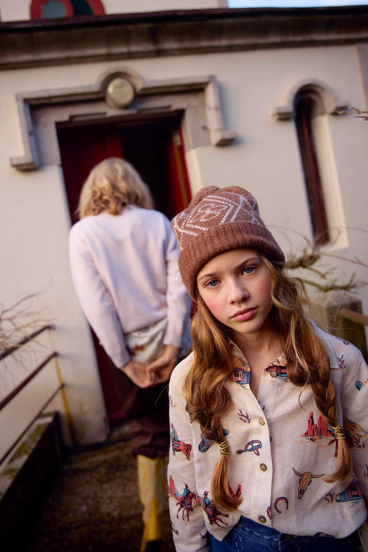 【FISH&KIDS】COWBOY SHIRT BEIGE シャツ 2-3y,4-5y  | Coucoubebe/ククベベ