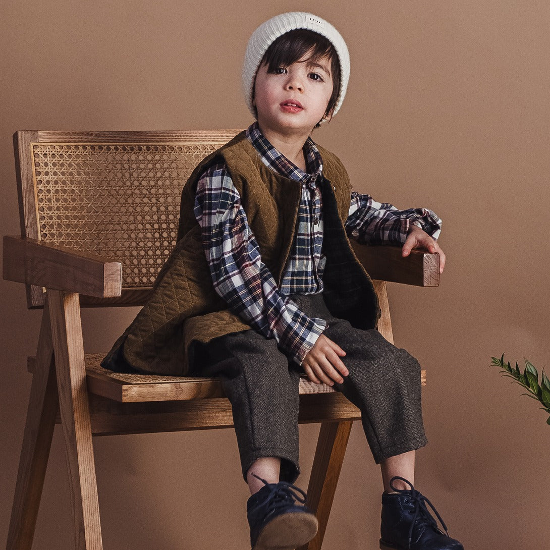 【LOIR Paris】【予約販売】Veste GABRIEL BISCUIT QUILTEDVELVET ベスト 36m,4Y  | Coucoubebe/ククベベ