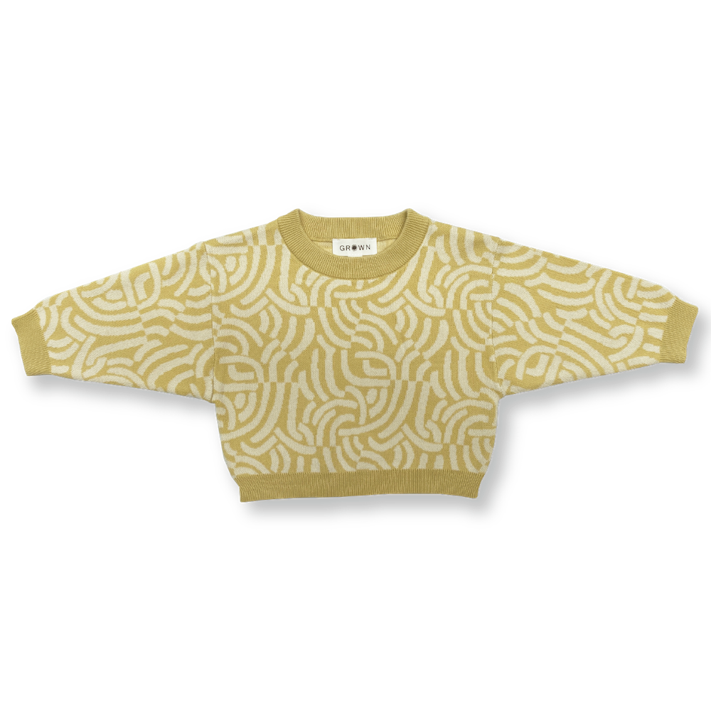 【GROWN】【30%OFF】 Organic Jacquard Pull Over Twiggy セーター 12-18m,18-24m,2-3y,3-4y  | Coucoubebe/ククベベ