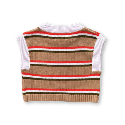 【GROWN】Organic Striped Vest Clay ベスト 6-12m,12-18m,18-24m,2-3y（Sub Image-2） | Coucoubebe/ククベベ