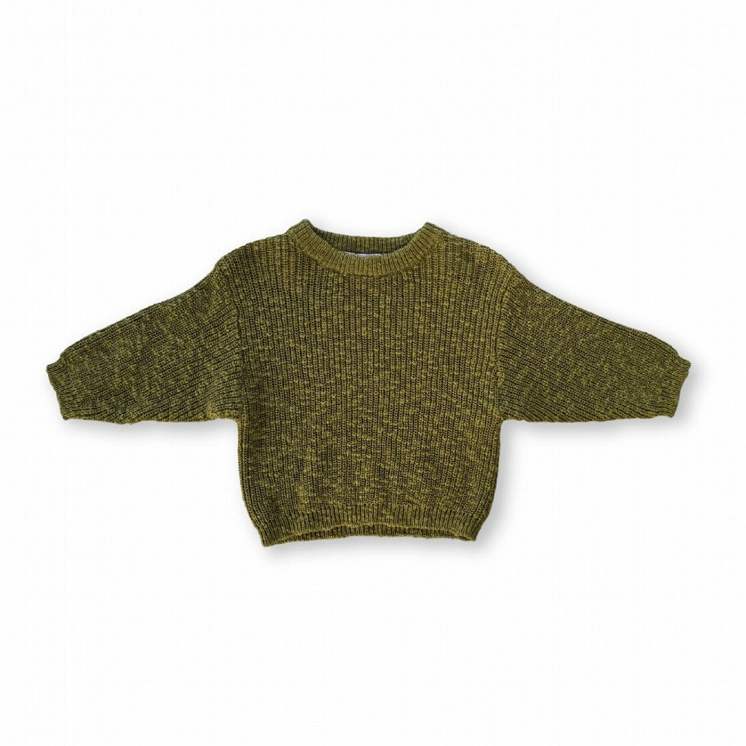 【GROWN】Chunky Rib Organic Pull Over Herb ニット 12-18m,18-24m,2-3y  | Coucoubebe/ククベベ