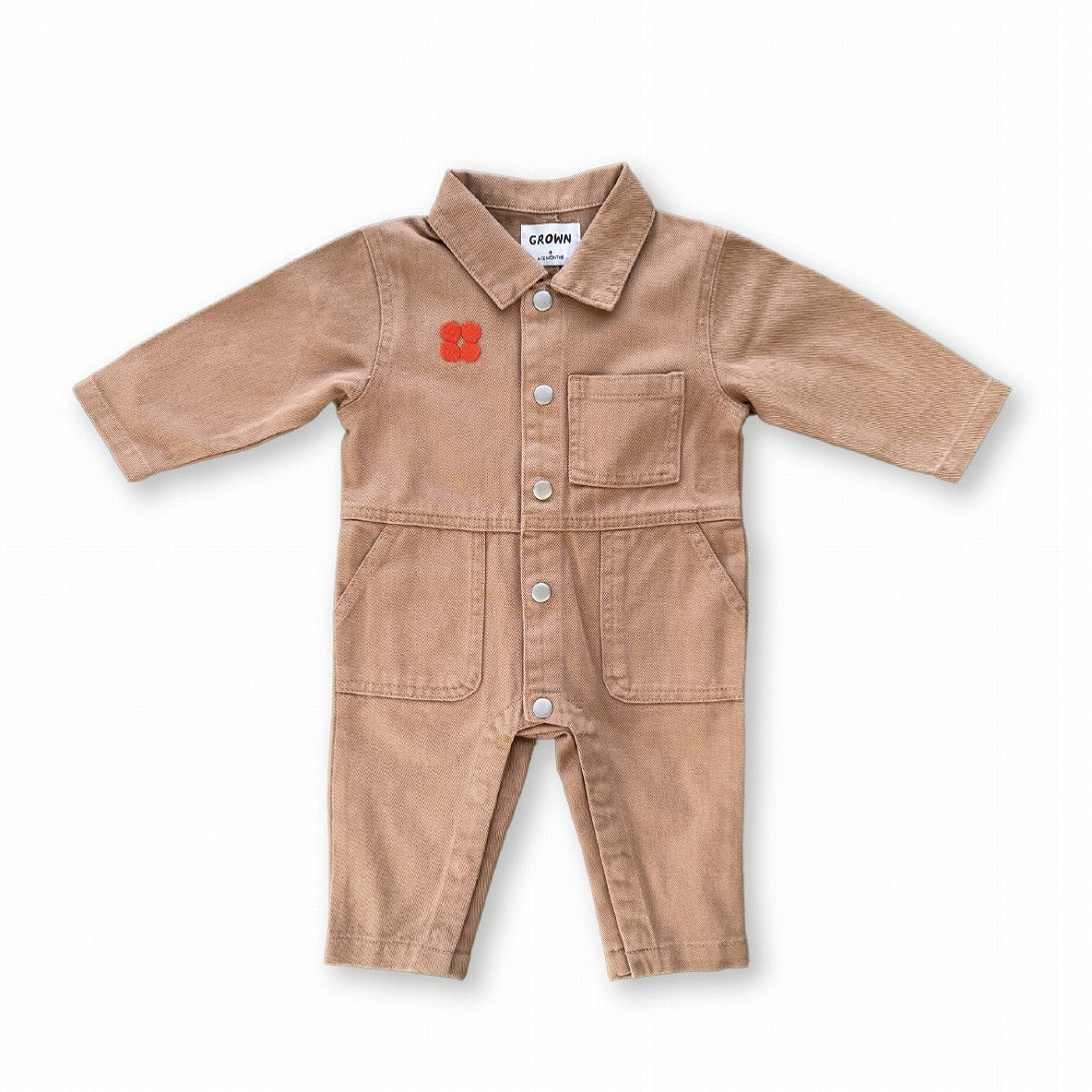 【GROWN】Organic Denim Boilersuit Clay オーバーオール 6-12m,12-18m,18-24m,2-3y  | Coucoubebe/ククベベ